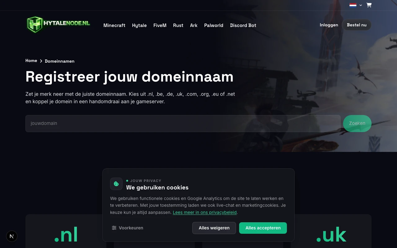 Domein zoeken op hytalenode.nl